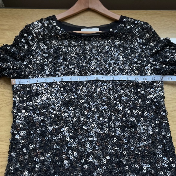3.1 Phillip Lim Sequin 100% Silk Long Sleeved Gunmetal Cocktail Dress Sz 4 - Picture 14 of 14